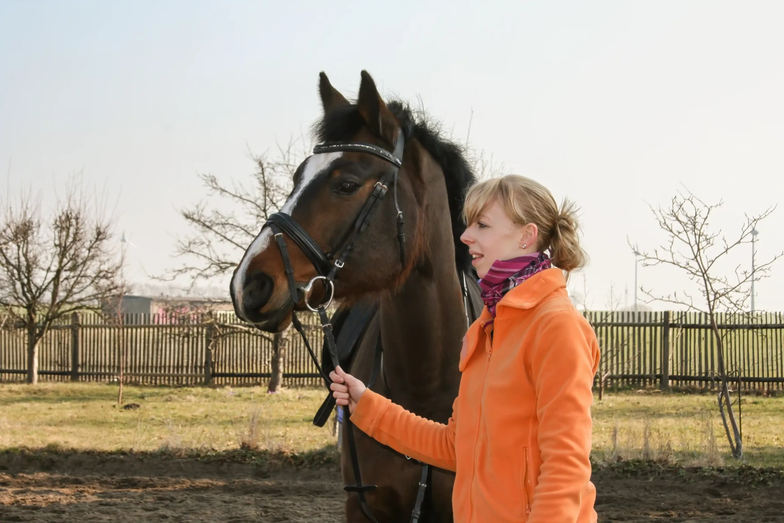 Pferd und Besitzerin im Portrait.